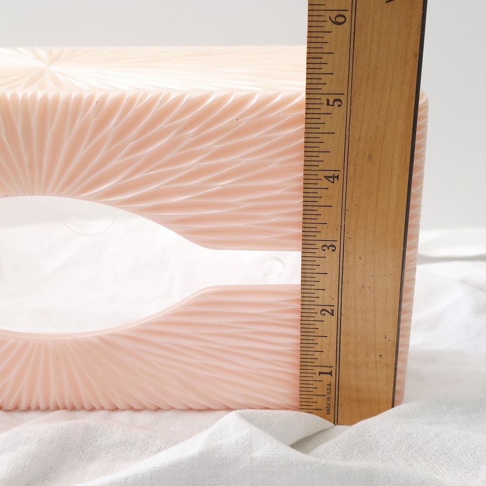 Vintage 1960s Pink Celebrity Tissue Box Holder Starburst Acrylic Lucite Plastic - Picture 8 of 10